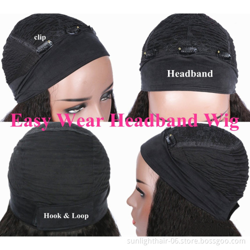 2021nouveau Perruque de bandeau de machine perruque Coiffure Afro sans colle de cheveux humains pour les femmes Francais